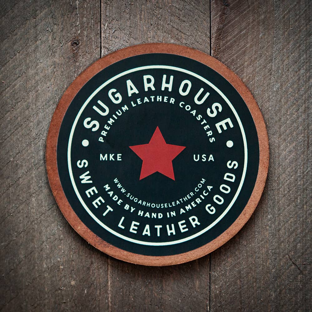 Sugarhouse Leather - North Carolina State Silhouette Leather Coaster