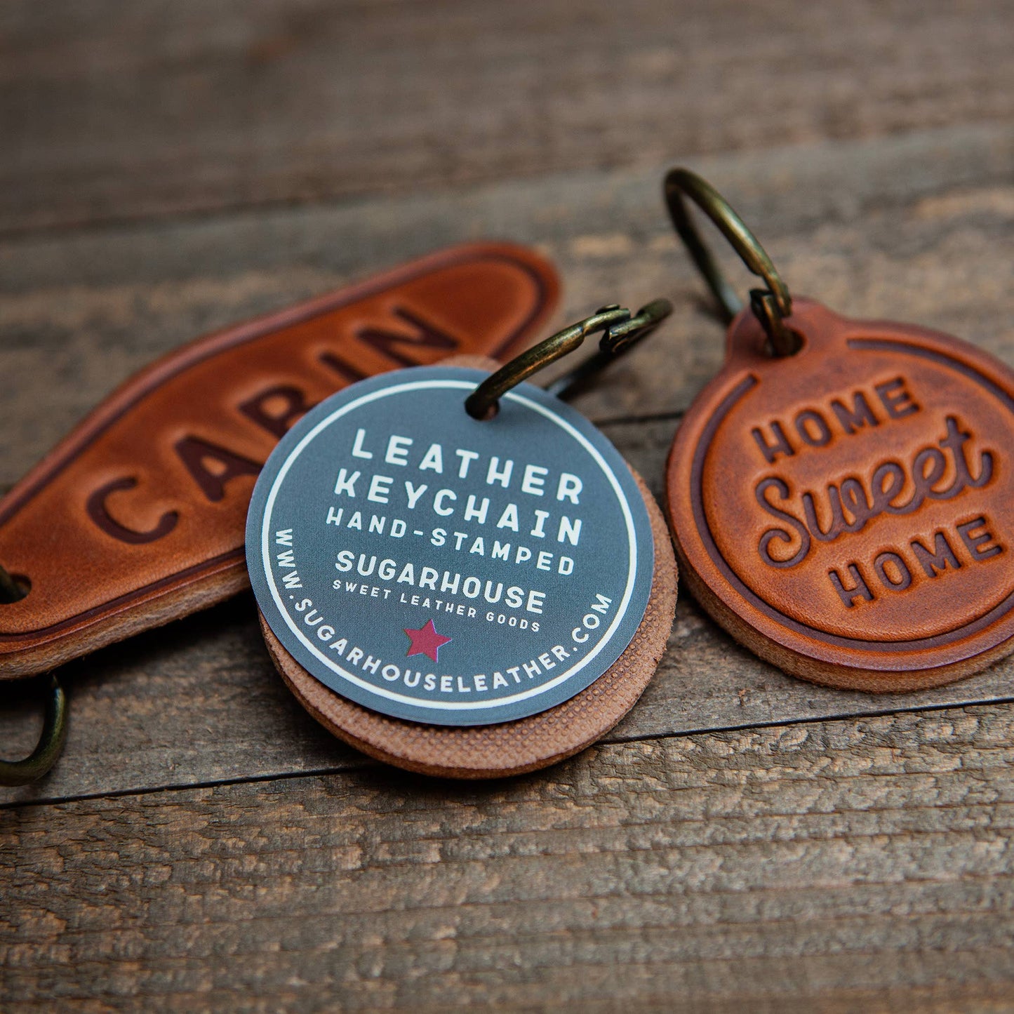 Sugarhouse Leather - North Carolina Leather Keychain Circle