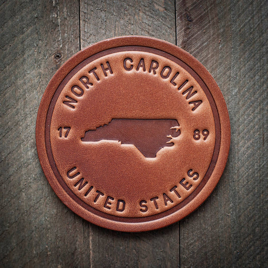 Sugarhouse Leather - North Carolina State Silhouette Leather Coaster