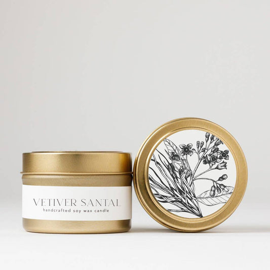 Nectar Republic - Vetiver Santal : Tin Soy Candle ( winter spring )